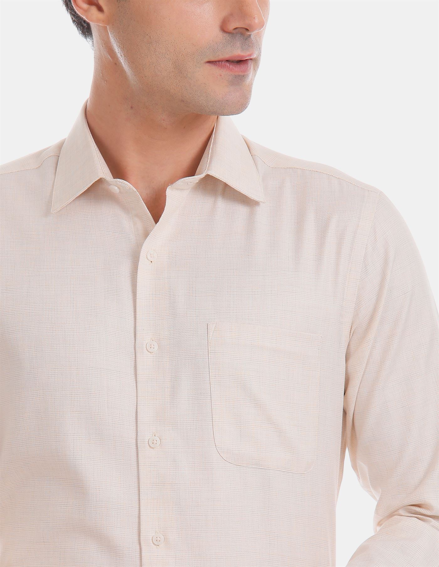 Arrow Men Formal Wear Beige Shirt